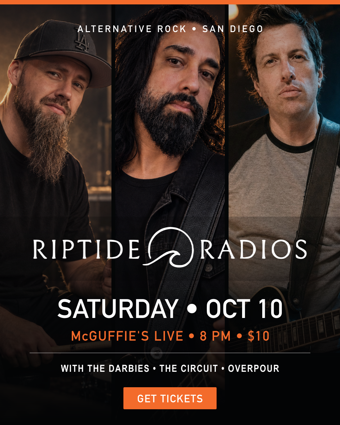 Riptide Radios band photo and October 10 show details